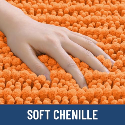 Smiry Bathroom Rugs 30X20, Extra Soft Rubber Backing Chenille Bath Mats