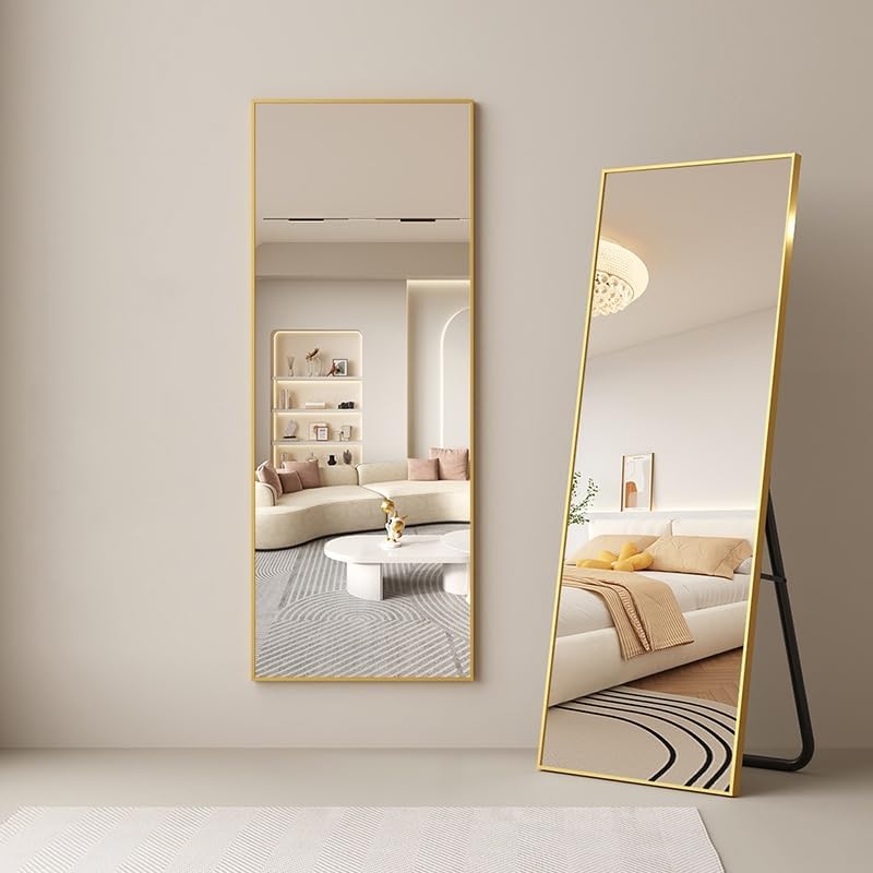 Dewfig Mirror Full Length, 64"X21" Floor Mirror, Rectangle Shape, Gold