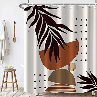 Mid Century Terracotta Shower Curtain for Bathroom 72x96 Inch