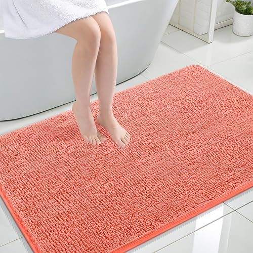OLANLY Large Bathroom Rugs 47x32, Extra Soft Absorbent Chenille Bath Rugs