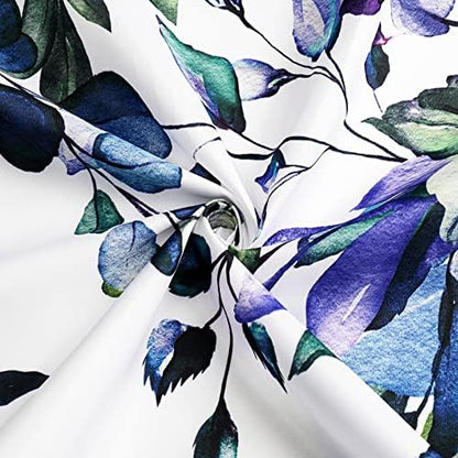 Gibelle Green Eucalyptus Shower Curtain, Watercolor Floral Print, 54x72
