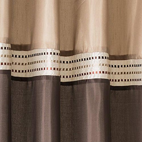 Lush Decor Terra Shower Curtain Single 72" W x 72" L Beige & Brown - Fabric Shower Curtains for Bathroom - Neutral Bathroom Curtain - Modern Glam Décor