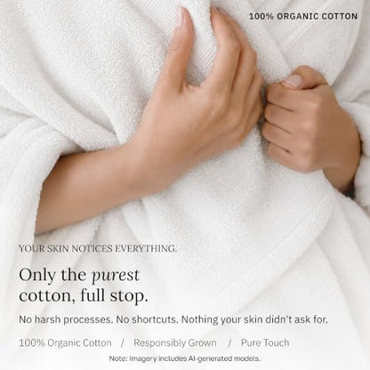 California Design Den Organic Cotton Towel & Washcloth Set of 6, Light Grey