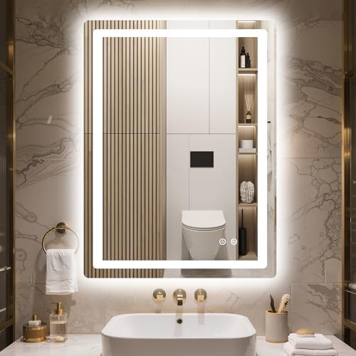 Delma 32x24 LED Bathroom Vanity Mirror with Lights, Anti-Fog, Dimmable