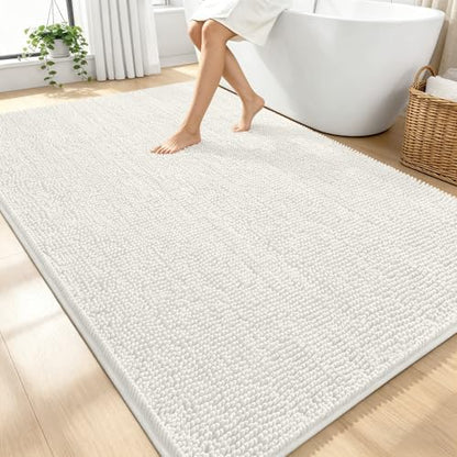 OLANLY Large Bathroom Rugs 70x46, Extra Soft Absorbent Chenille Bath Rugs