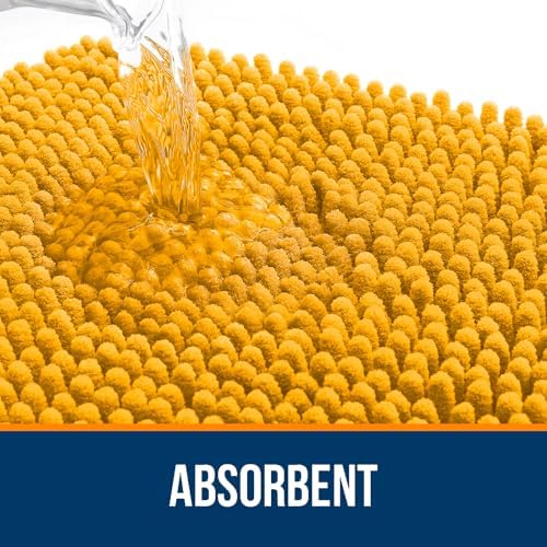 OLANLY Toilet Rugs U-Shaped 24x24, Soft Absorbent Chenille Contour Rugs