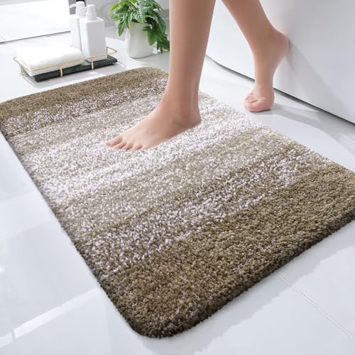 OLANLY Small Bathroom Rugs 28x18, Extra Soft Absorbent Microfiber Bath Rugs