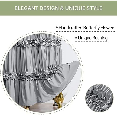 Homechoice Decor Handcrafted Bow Tie Victorian Shower Curtain 72" W x 84" H