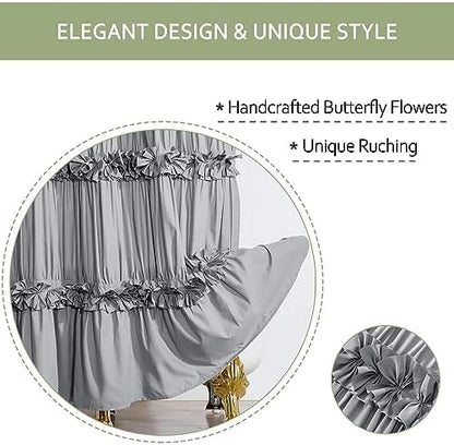 Homechoice Decor Handcrafted Bow Tie Victorian Shower Curtain 72" W x 84" H