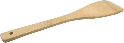 11.8-Inch Natural Wood Turners Bamboo Utensil Kitchen Wooden Cooking Tools Spoon Spatula Cooking, Stir Fry and Mixing, essential Tools (Oblique line)