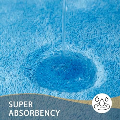 MINIDEAR Bathroom Rugs 36x24 Lake Blue - Thick Memory Foam Bath Mat, Ultra Soft & Plush Fluffy, Non-Slip, Quick Dry, Absorbent Washable Floor Microfiber Mat for Tub, Home Decor Accessories