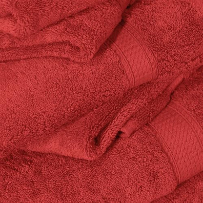 SUPERIOR Egyptian Cotton Ultra Plush & Absorbent, 12 Piece Set, Red