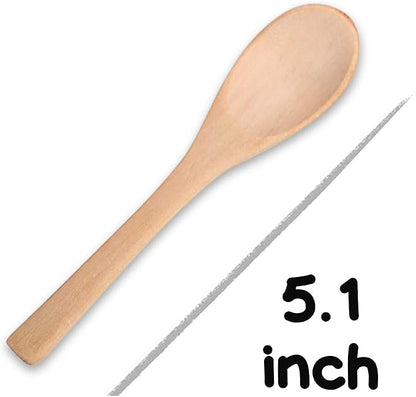 HANSGO Small Wooden Spoons, 6PCS Christmas Small Soup Spoons with Snowflake Pattern for Coffee Tea Jam Honey Spices, Restaurant Decoration, Kitchen Stocking Stuffers