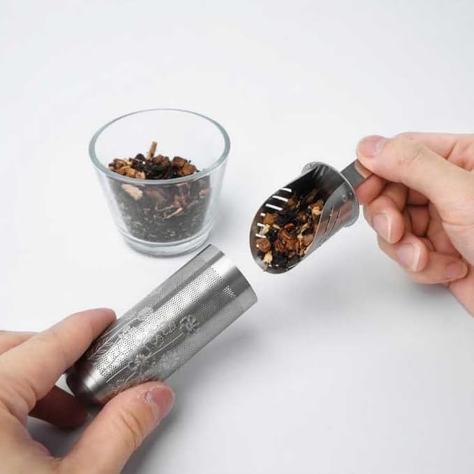 Tea Infuser Spoon For Loose Leaf Tea Filter Stainless Steel Popsicle Tea Stick Tea Spoon Diffuser Long-Handle Tea Filter Easy to Carry Tea Strainer Pipe Steeper(Silver)