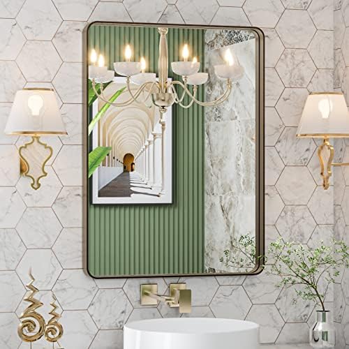 LOAAO 20"X30" Bronze Bathroom Mirror for Vanity