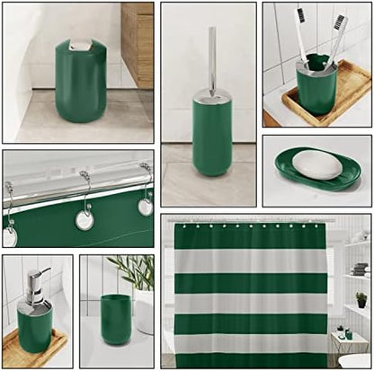 Clara Clark Bathroom Set - Green Bathroom Accessories Set, 20PC Bathroom Accessory Set, Shower Curtain Set with Liner, Toothbrush Holder, Soap Dispenser, Soap Dish, Toilet Brush Holder, and Trash Can