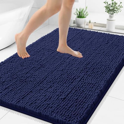 Smiry Bathroom Rugs 48X32, Luxury Chenille Extra Soft Absorbent Bath Mat