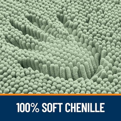 OLANLY Toilet Rugs U-Shaped 24x20, Soft Absorbent Chenille Contour Rugs