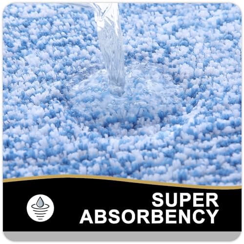 OLANLY Bathroom Runner Rugs 70x24, Extra Long Bath Mats for Bathroom, Blue