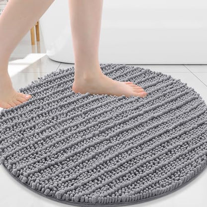 Arotive Round Bathroom Rugs 30x30, Soft Absorbent Chenille Shaggy Bath Mat