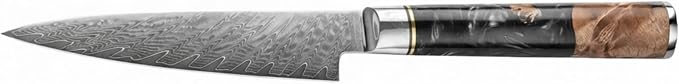 Tidal Black - 5" Utility Knife - Damascus