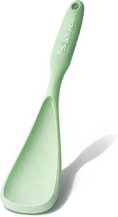 Silicone Spoon Spatula for Cooking - Multifunction Scoop Spatula Spoonula - Heat Resistant Cooking Spoon for Nonstick Cookware - Large Silicone Kitchen Spoon - Seamless Design (Mint,1pc)