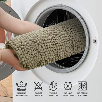 Bcoimo Bath Rug Mat,48x24 High Absorbent Latte Long Bathroom Runner Rugs