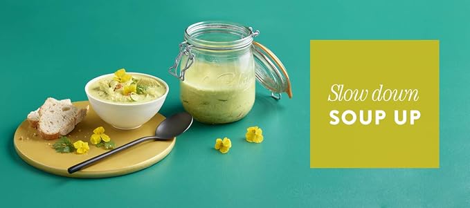 Le Parfait Super Jar 750mL (24oz) French Glass Preserving Jar w/Airtight Rubber Seal & Wire Bail Closure - BPA-Free Canning Jar for Pickles, Fruit, Sauce & Food Storage - Made in France Since 1930 4PK