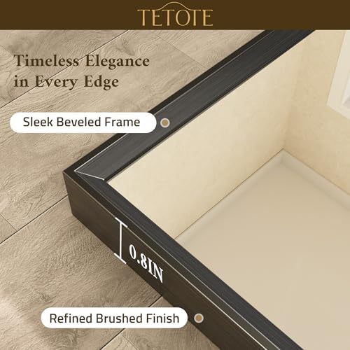 TETOTE Black Bathroom Mirror 20" x 30" Matte Black Rectangle Beveled Framed Bathroom Vanity Mirror for Over Sink, Tempered Glass, Shatterproof, Stronger Frame, Modern Farmhouse Bedroom, Entryway
