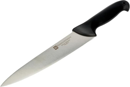 Restaurantware Sensei 10 Inch Chef Knife 1 With Colored Coded Pins Kitchen Knife - High-Carbon Stain-Resistant Black German Steel Meat Knife Ergonomic Handle