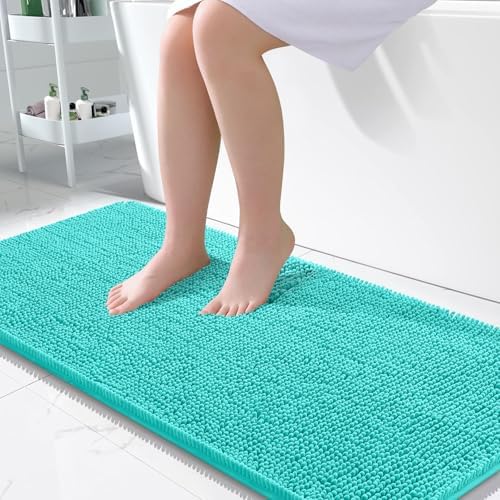 OLANLY Bathroom Runner Rugs 45x27, Extra Soft Absorbent Chenille Bath Rugs