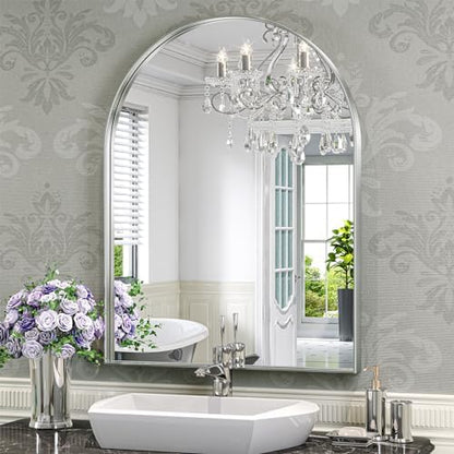 Brightify Arched Mirror 24 x 32 Inch, Silver Arch Mirror for Wall