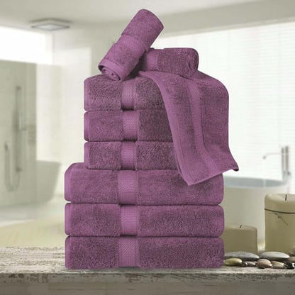 Superior Egyptian Cotton 800 GSM Plush & Absorbent, 9 Piece Set, Plum