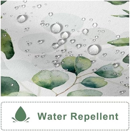 AWERT Small Half Size Stall Shower Curtain with 6 Hooks Shower Stall Curtain 36 x 72 Plant Sage Green Leaves 36 inch Bathroom/RV and Camper (Green Leaves)