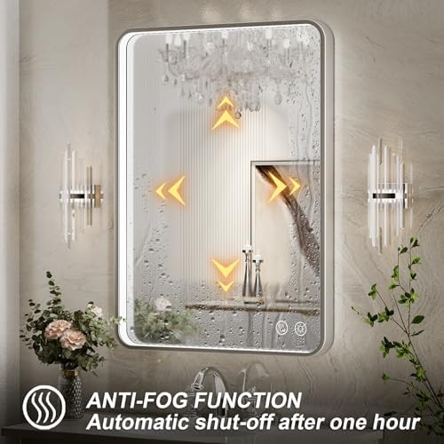 28x36 Inch LED Sliver Frame Bathroom Mirror,ETL Listed