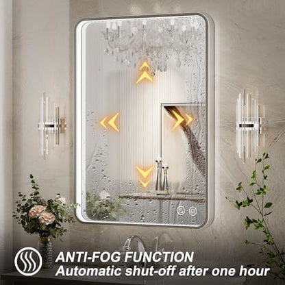 28x36 Inch LED Sliver Frame Bathroom Mirror,ETL Listed