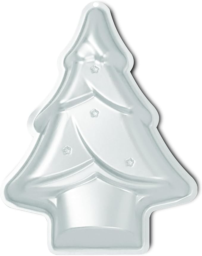 12 Inch Aluminum Christmas Tree Shaped Cake Pan - Professional Non-Stick Baking Tin for Festive Holiday Desserts, For Christmas Cake，silver (Christmas Tree cake pan)