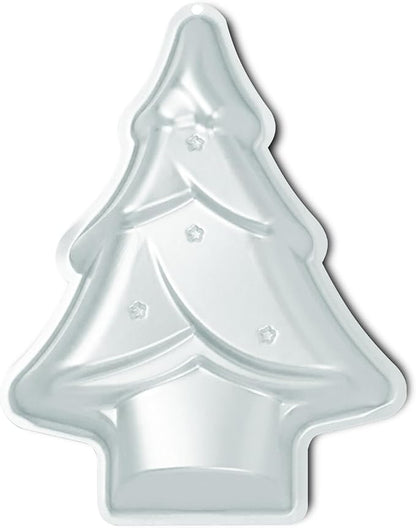 12 Inch Aluminum Christmas Tree Shaped Cake Pan - Professional Non-Stick Baking Tin for Festive Holiday Desserts, For Christmas Cake，silver (Christmas Tree cake pan)