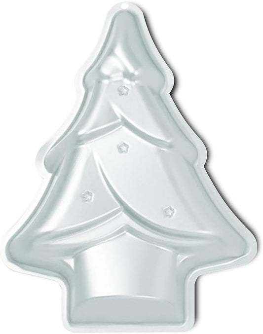 12 Inch Aluminum Christmas Tree Shaped Cake Pan - Professional Non-Stick Baking Tin for Festive Holiday Desserts, For Christmas Cake，silver (Christmas Tree cake pan)