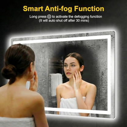 LED Bathroom Mirror with Lights, 30"x45" Lighted Vanity Mirror for Wall