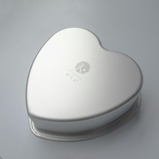 6 × 3 & 8 × 3 Inch Heart Shaped Cake Pans Set of 2, Aluminum Heart Cake Tin, Baking Cake Pan for Wedding, Party, Family Occasions, Chocolate, Bread. (Heart, 6 × 3 & 8 × 3 Inch,Set of 2)