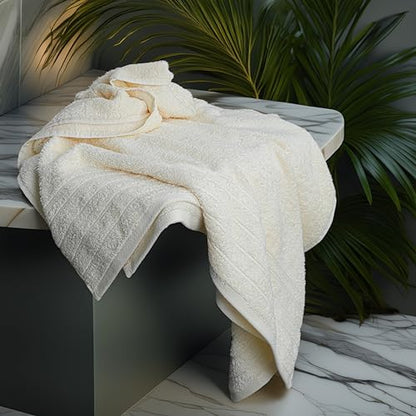 Tens Towels 2 Piece Extra Large Bath Sheets 35 x 70 Inches, Cream