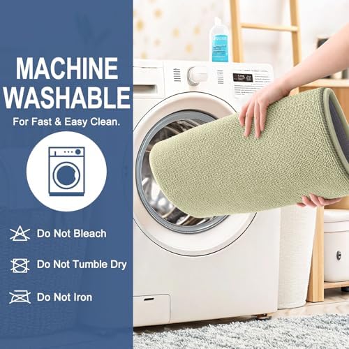 OLANLY Thick Memory Foam Bathroom Rugs 30x20, Absorbent Bath Mat, Vanilla