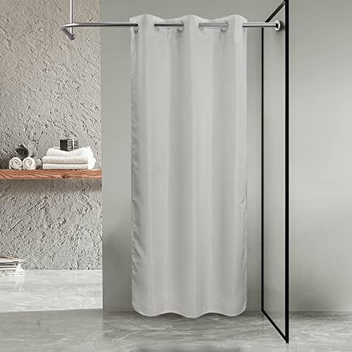 River Dream No Hook Stall Shower Curtain or Liner Microfiber Grey, 36x74