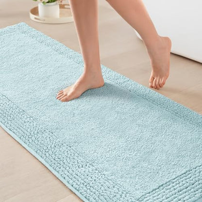 Madison Park Splendor Reversible 100% Cotton Bath Runner, 24 x 72, Blue