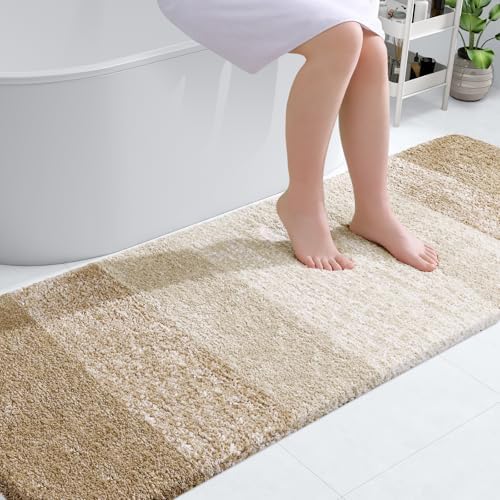 OLANLY Bathroom Runner Rug 70x20, Extra Soft Absorbent Microfiber Bath Rugs