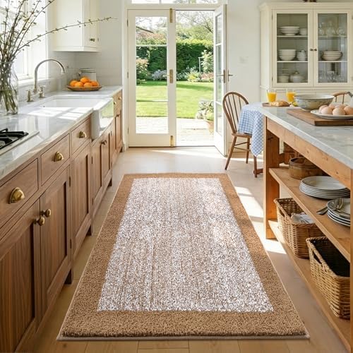 48x32 Large Bathroom Rugs Non Slip Washable, Soft Absorbent Bath Mat Coffee