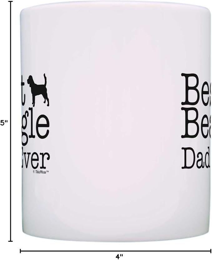 Dog Lover Gift Best Beagle Mom Dad Ever Puppy Supplies Bundle 2 Pack Gift Coffee Mugs Tea Cups White