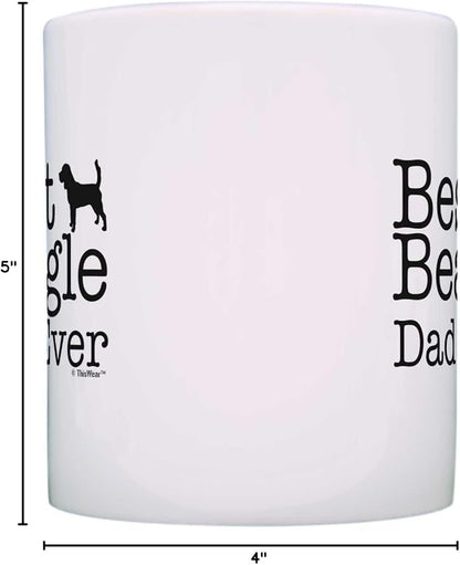 Dog Lover Gift Best Beagle Mom Dad Ever Puppy Supplies Bundle 2 Pack Gift Coffee Mugs Tea Cups White