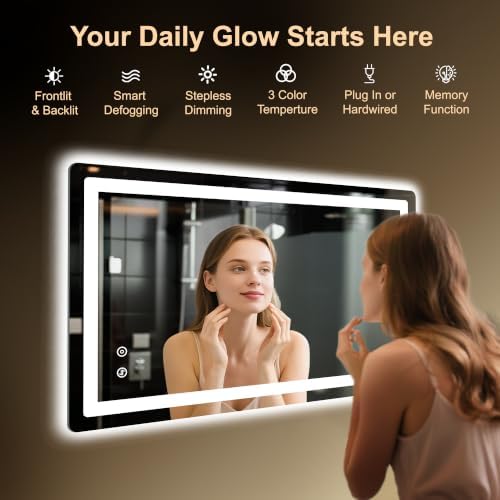 LED Bathroom Mirror, 40"x24" Bathroom Vanity Mirror with Lights